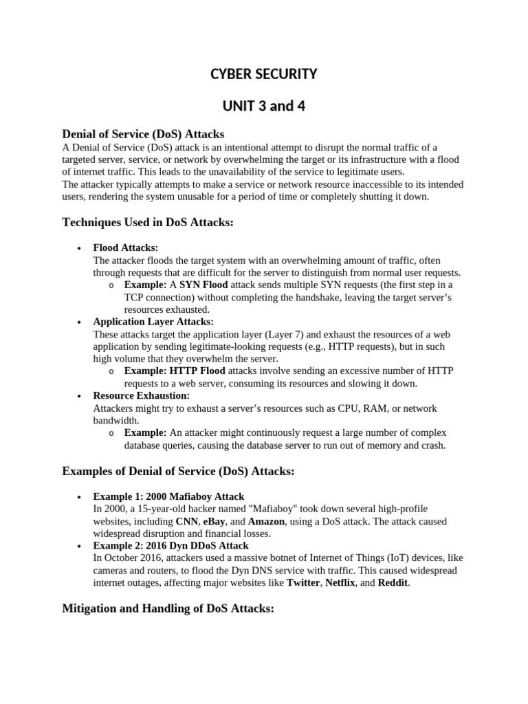 Understanding DoS and MITM Attacks | PDF | Phishing | Denial Of Service ...