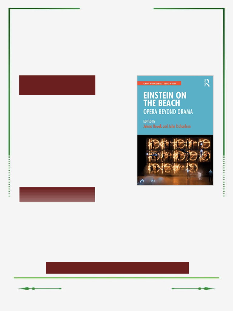 Einstein on the Beach Opera beyond Drama 1st Edition Jelena Novak ...