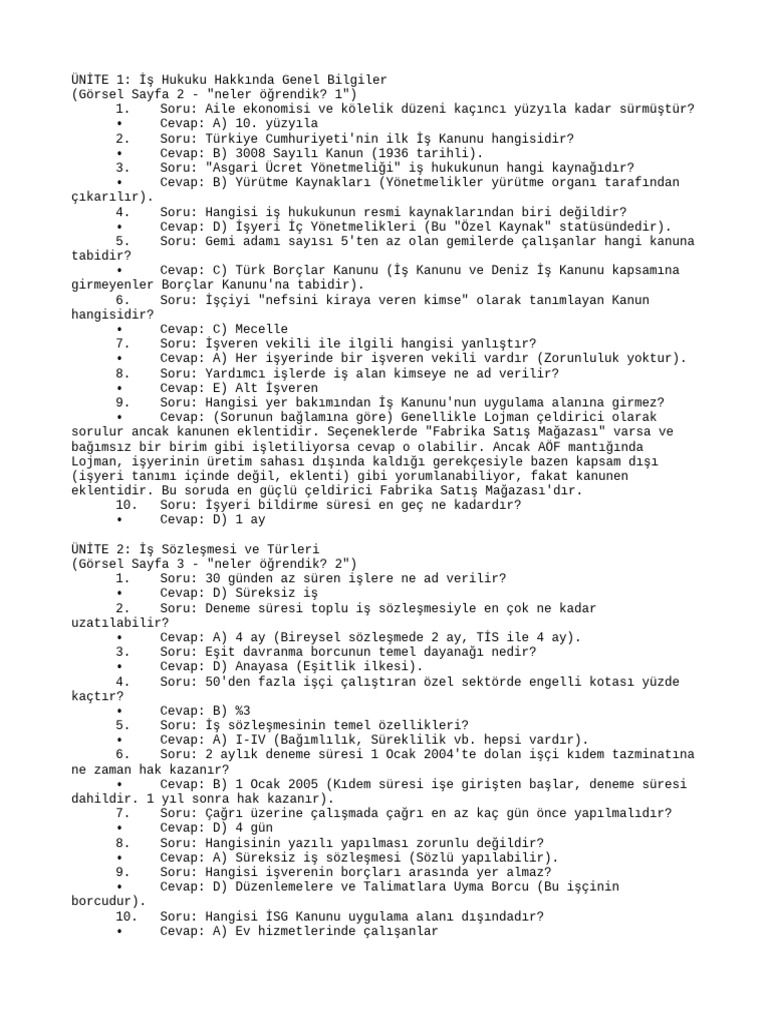 Test Cevap | PDF