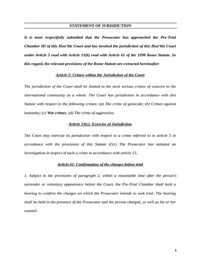 Draft Defence (1) | PDF | International Humanitarian Law | War Crime
