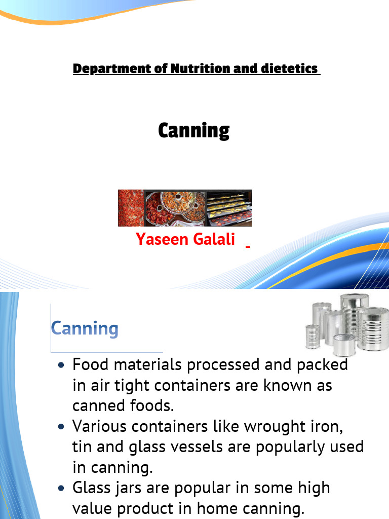 Canning Process and Food Safety Guide | PDF | Canning | Bacillus