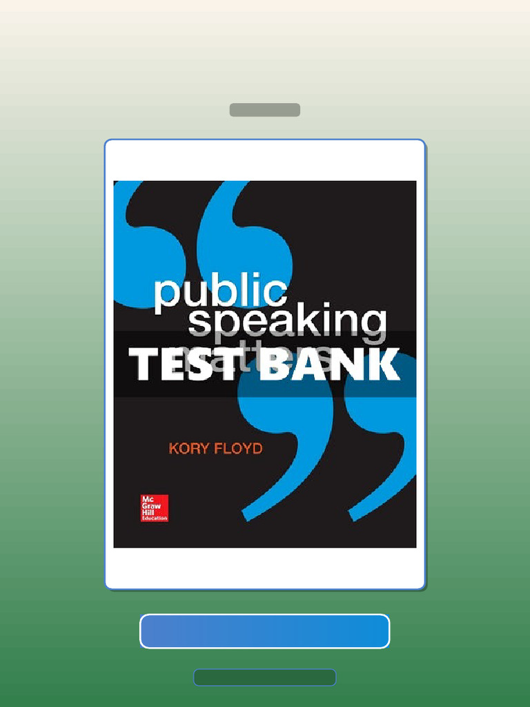 Public Speaking Matters 1 Ed Floyd E-book Testbank Solutions | PDF ...