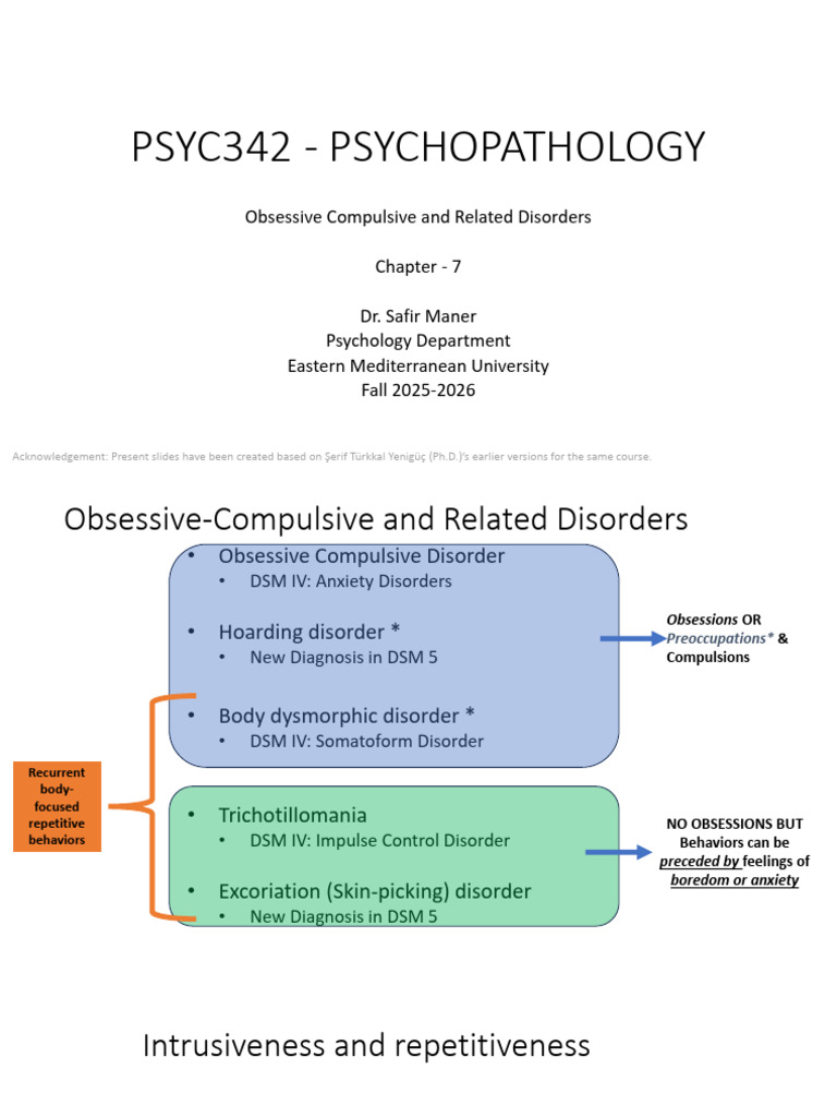 OCD and Related Disorders Overview | PDF | Obsessive–Compulsive ...