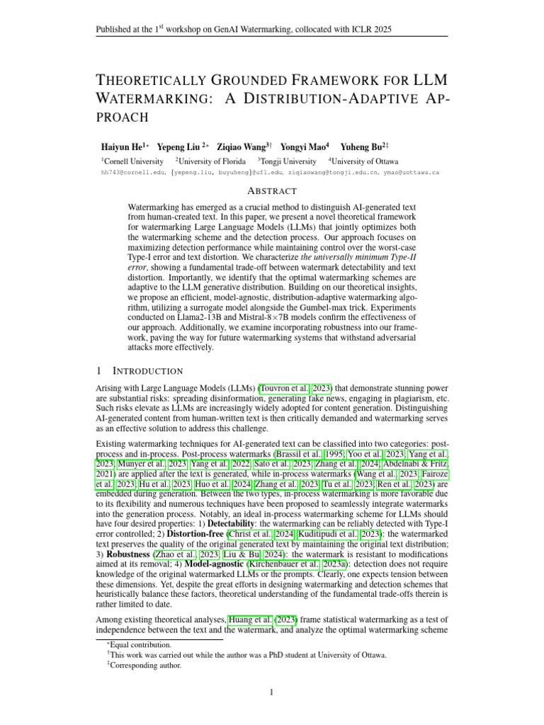 Framework for Adaptive LLM Watermarking | PDF | Mathematical Optimization