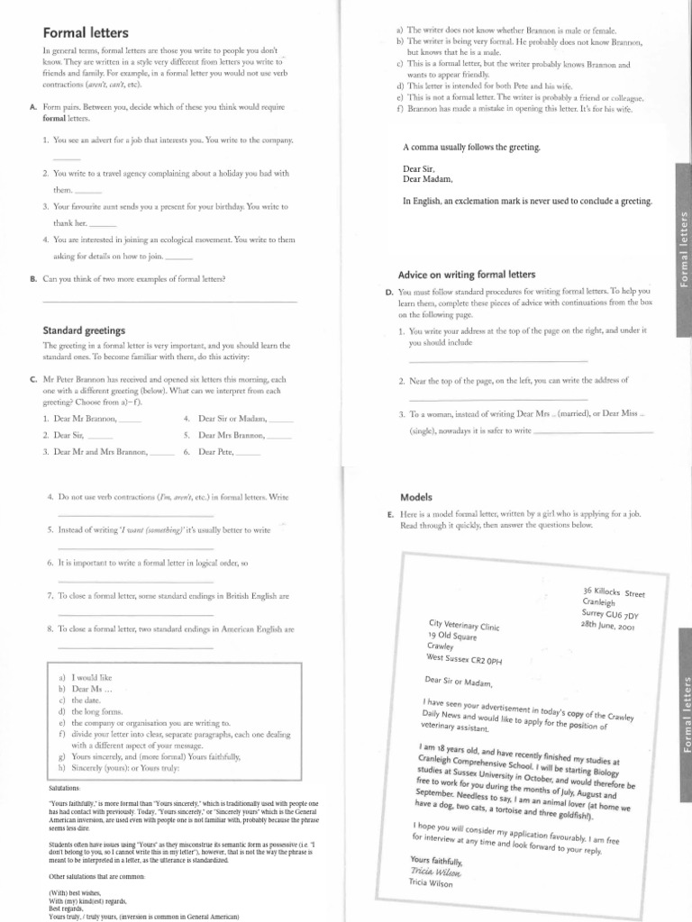 Guide to Writing Formal and Informal Letters | PDF | Madam | Chess Theory