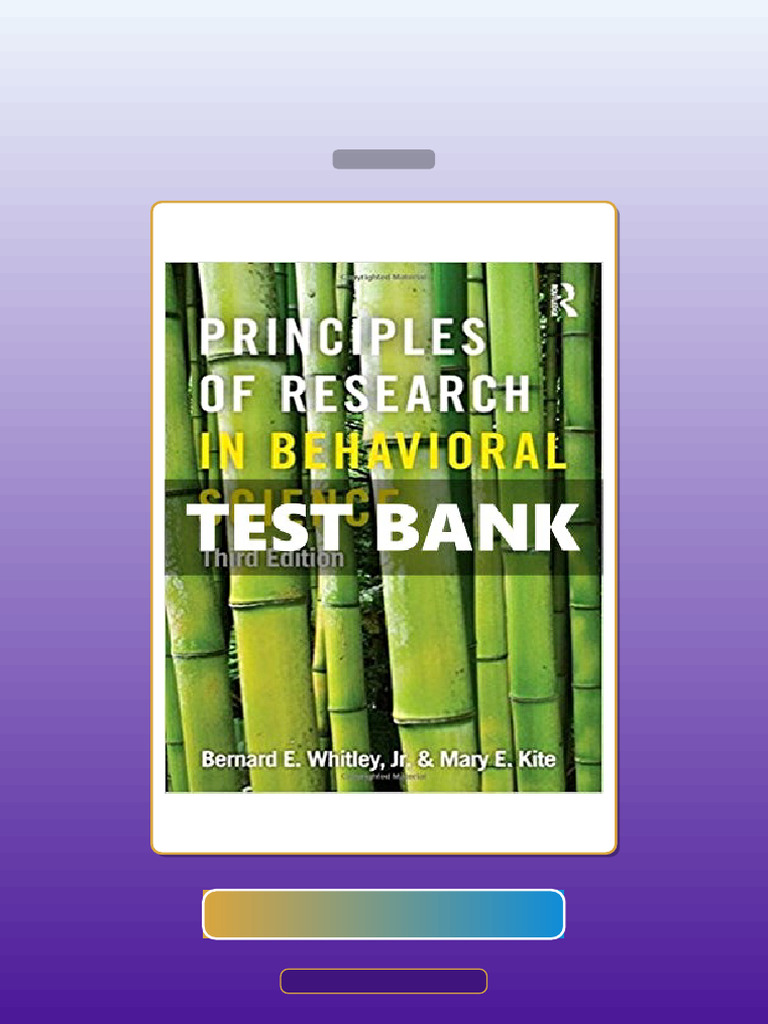 Principles of Research in Behavioral Science 3 Ed Whitley Jr E-book ...