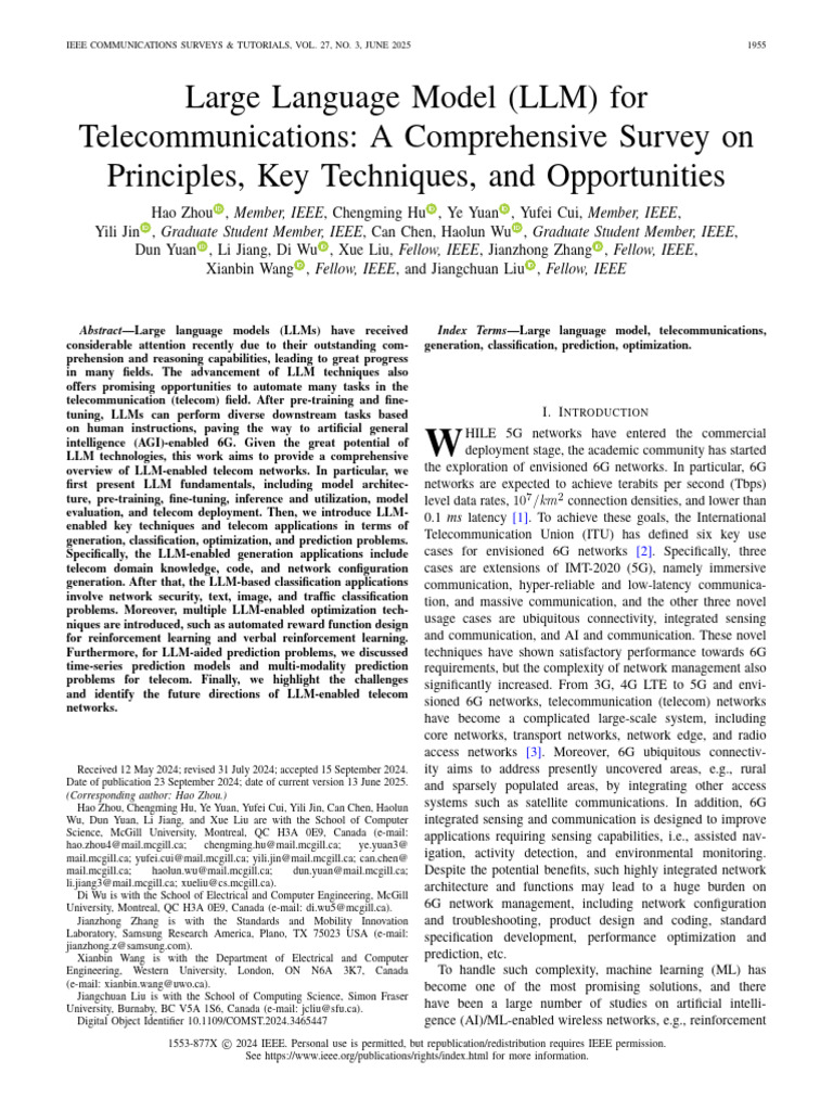 LLM Applications in Telecommunications | PDF | Cognitive Science ...