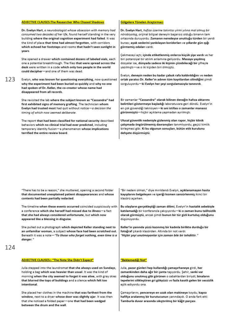 1 Advanced Grammar Reading Text - Adjective Clauses | PDF