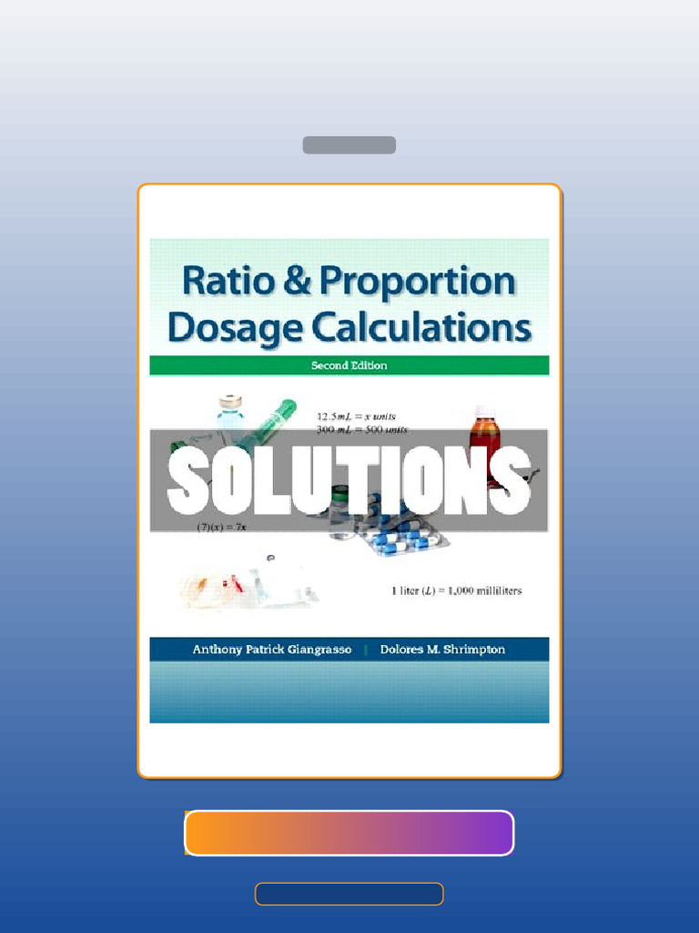 Ratio and Proportion Dosage Calculations 2 Ed Giangrasso E-book ...