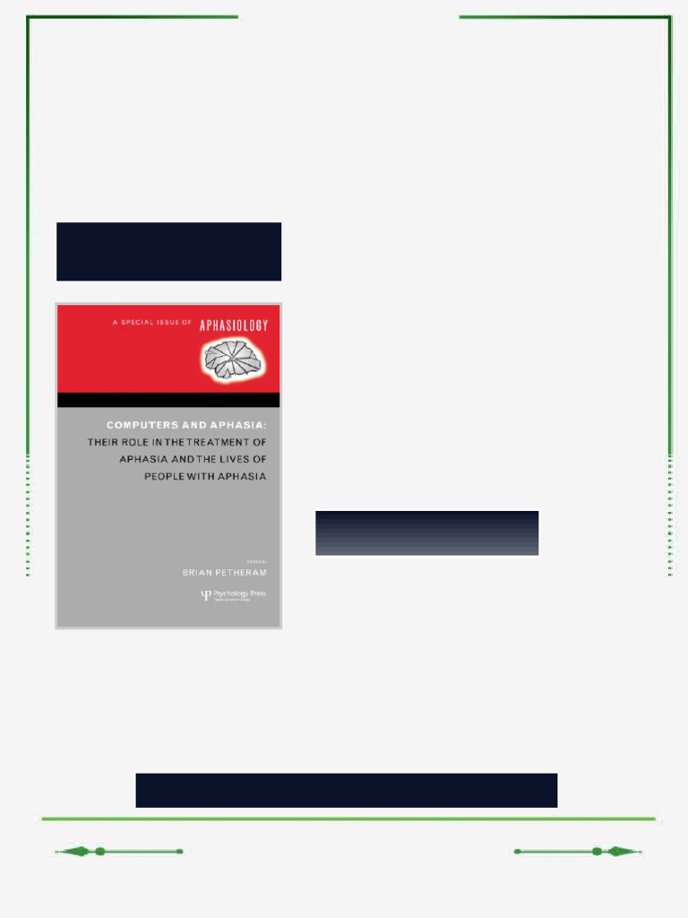 Computers and Aphasia Special Issue of Aphasiology Brian Petheram ebook ...