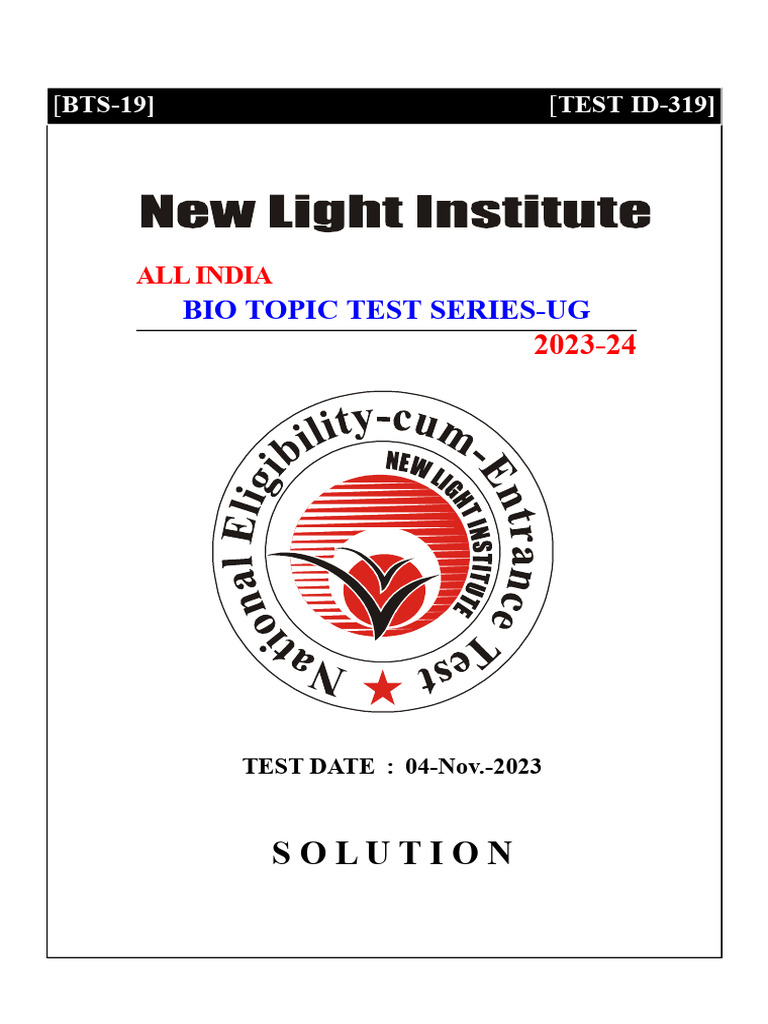 BTS 19 Solution (04 Nov 2023) | PDF | Photosynthesis | Biochemistry