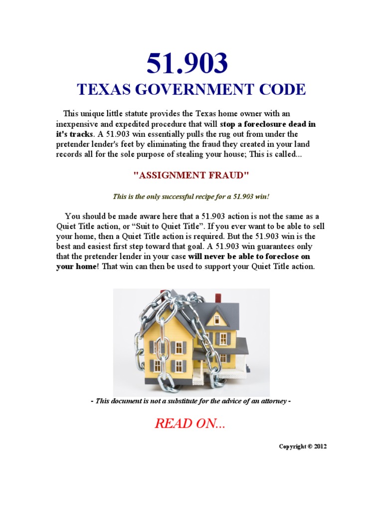 51.903 Texas Government Code Foreclosure Fraud