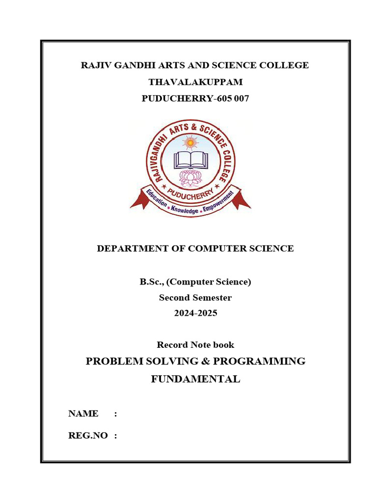 B.Sc. Computer Science Practical Record | PDF