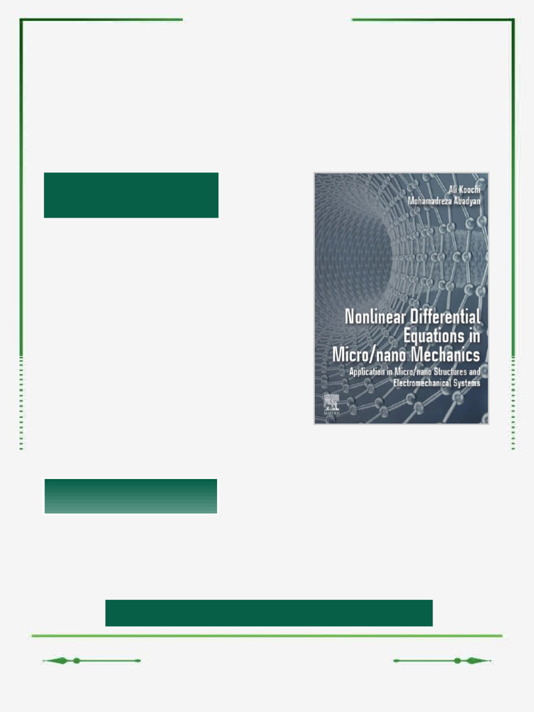 Nonlinear Differential Equations in Micro/Nano Mechanics: Application ...