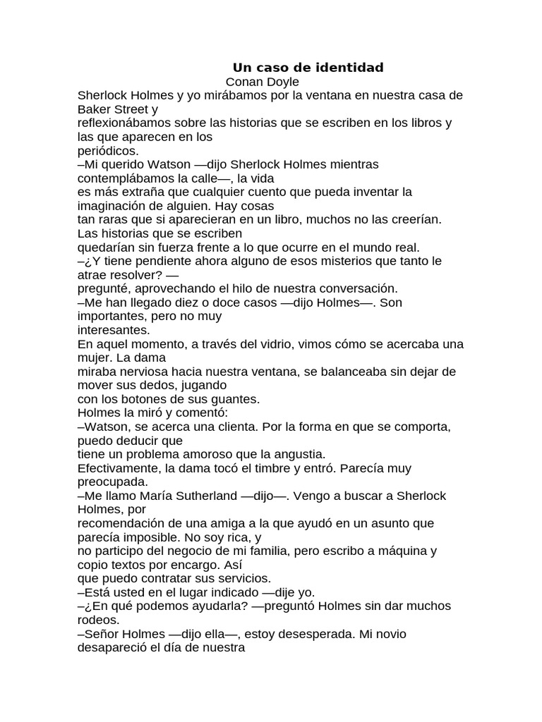 Misterio de amor y engaño en Baker Street | PDF | Sherlock Holmes | Dr ...