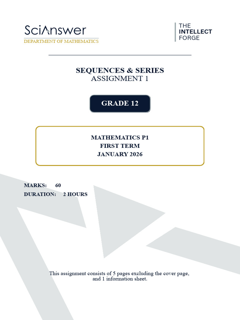 Grade 12 Math Assignment: Sequences & Series | PDF | Sequence ...