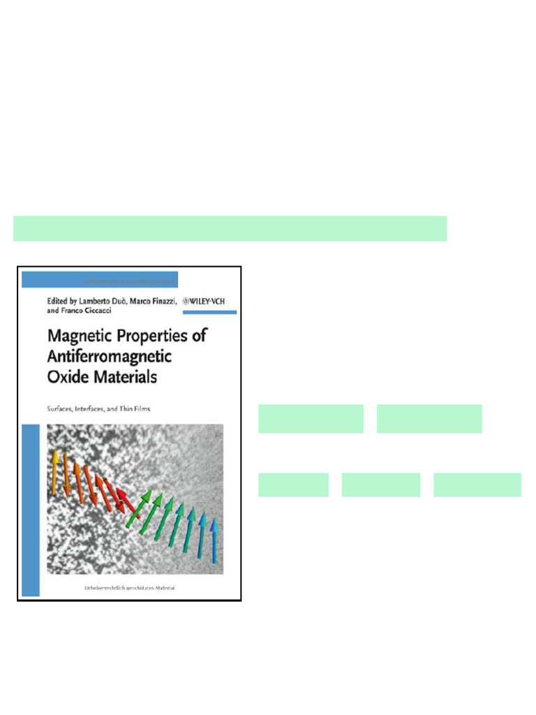 Magnetic Properties of Antiferromagnetic Oxide Materials Surfaces ...
