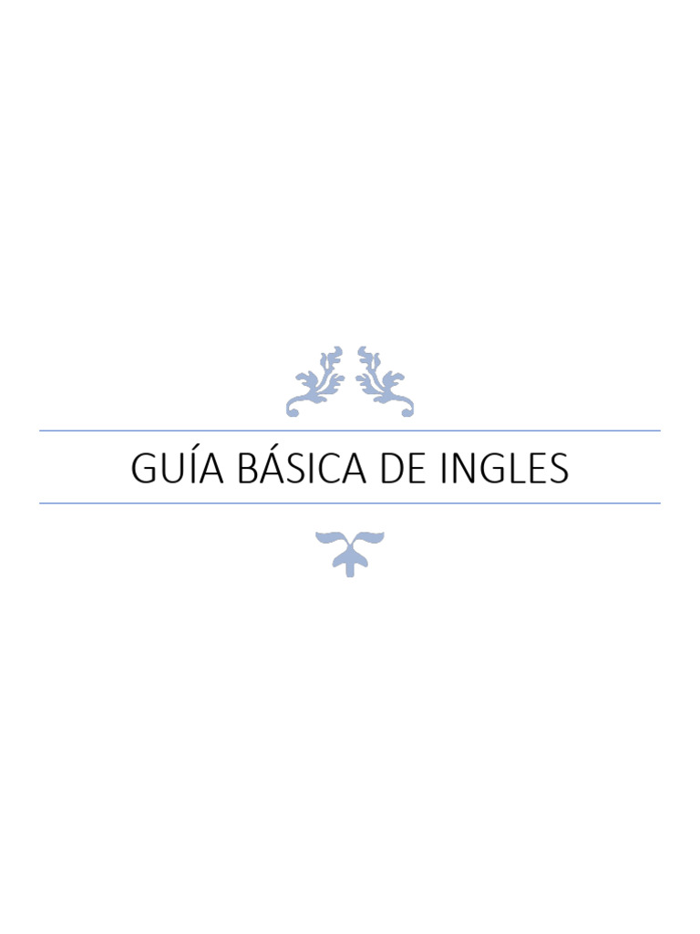 Guía Básica de Inglés para Principiantes | PDF | Verbo | Asunto (gramática)