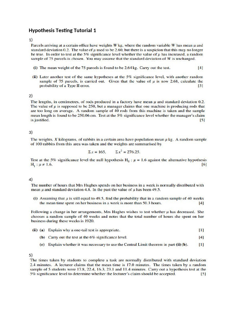 Hypothesis Testing Tutorial | PDF