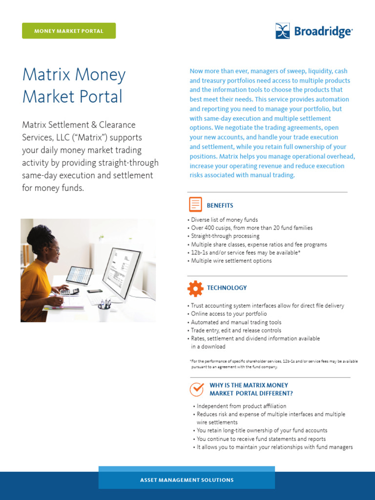 Matrix Money Market Portal Overview | PDF | Money Market Fund | Money ...