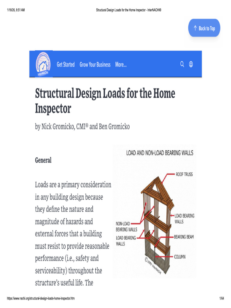 Structural Design Loads For The Home Inspector - InterNACHI® | PDF
