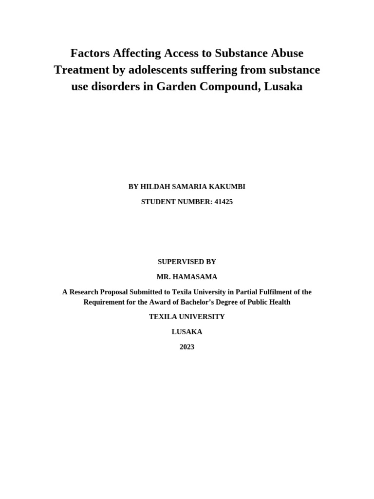 Adolescent Substance Abuse Treatment Access | PDF | Substance Abuse ...