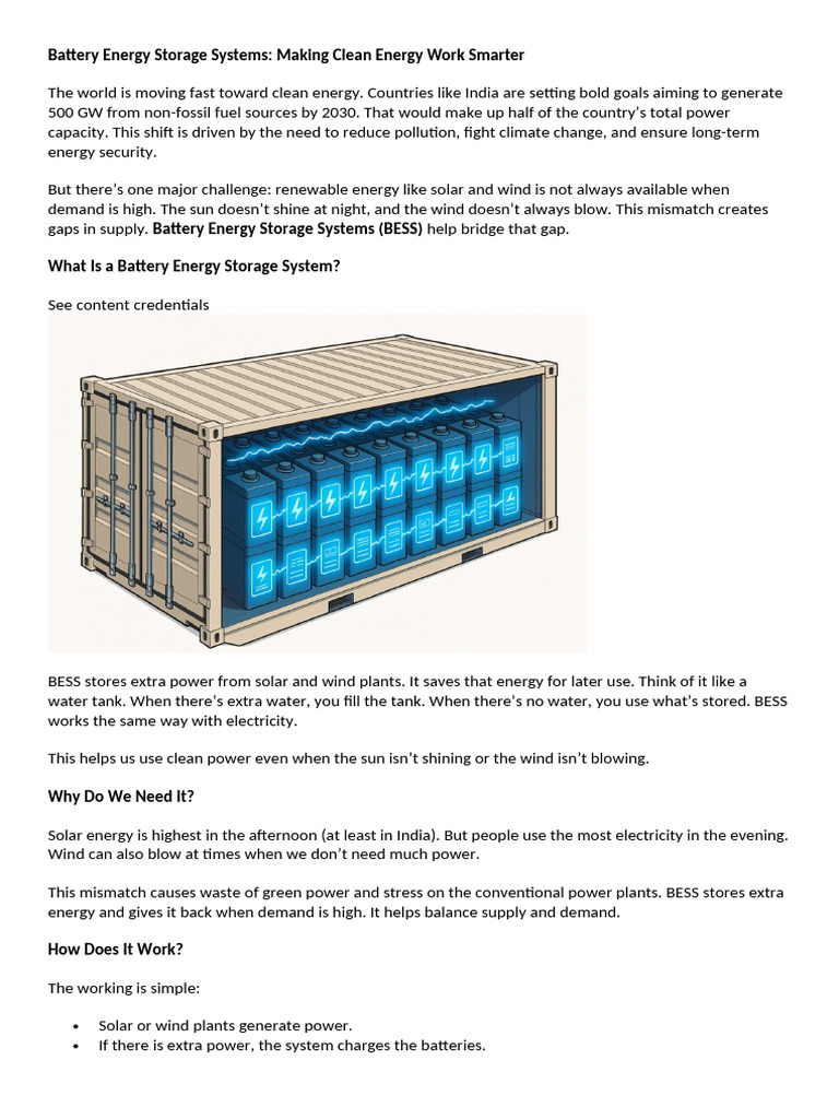 Battery Energy Storage Systems Explained | PDF | Wind Power | Renewable ...