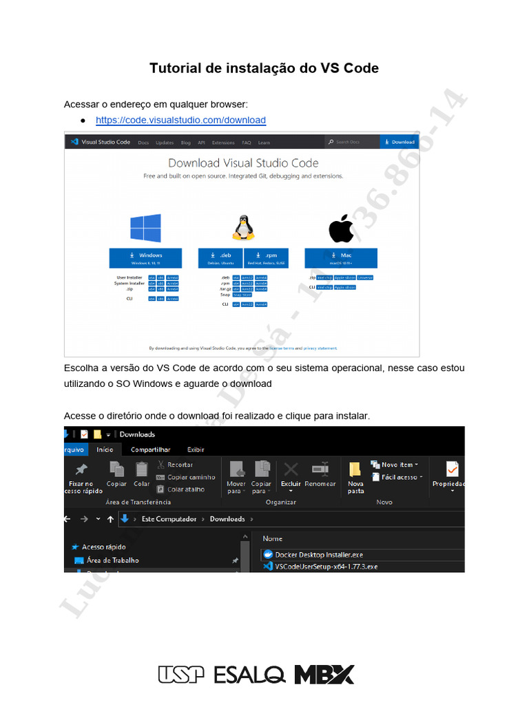 Instalação do VS Code no Windows | PDF | Plataformas de computação ...