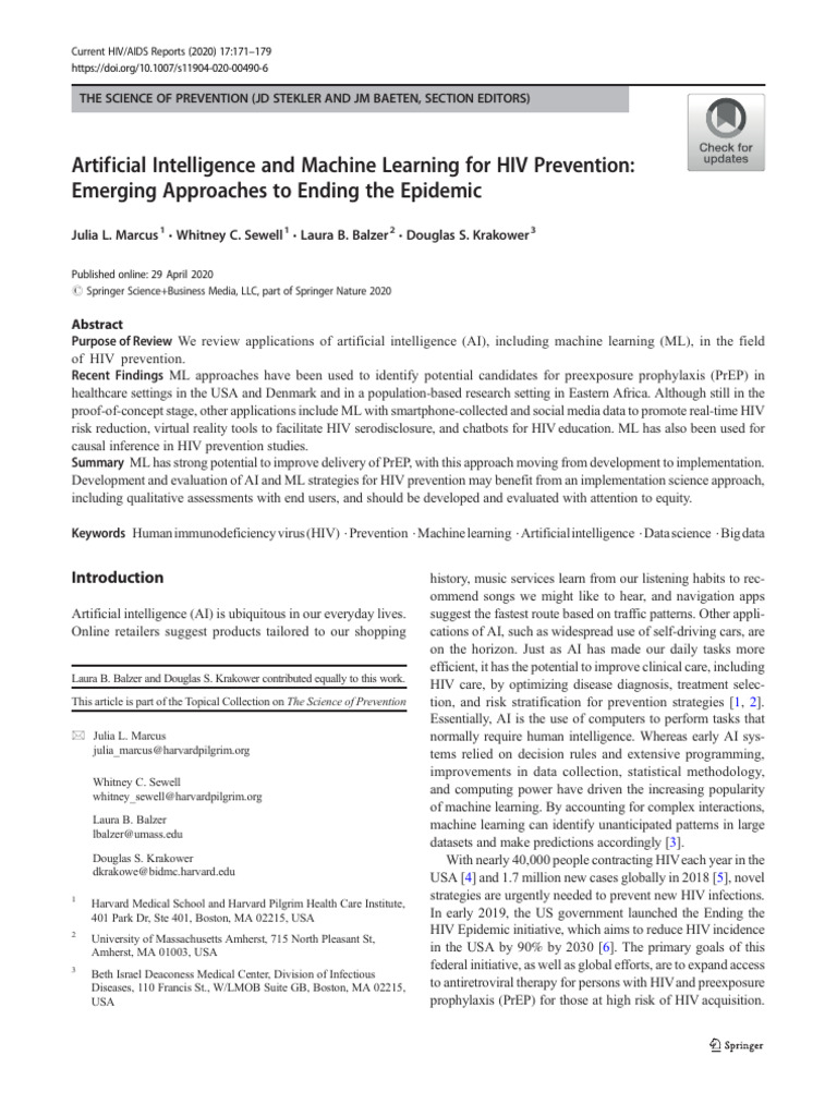 AI and Machine Learning in HIV Prevention | PDF | Machine Learning ...