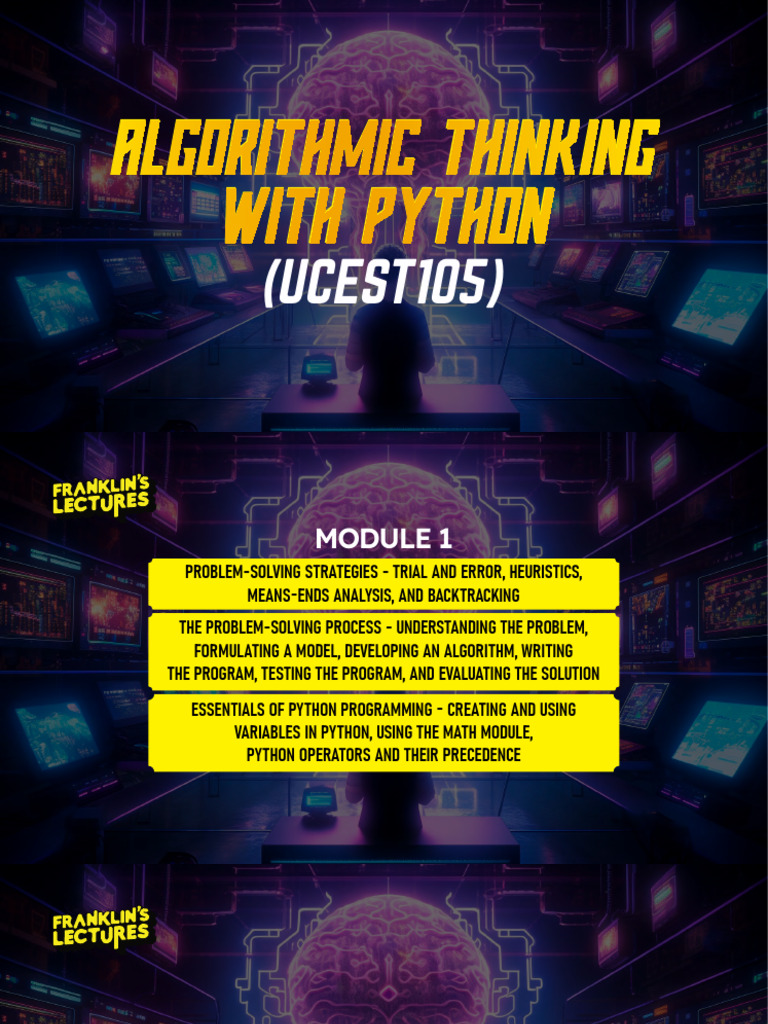 ? S1 Important Topics Algorithimic Thinking With Python Franklin's | PDF
