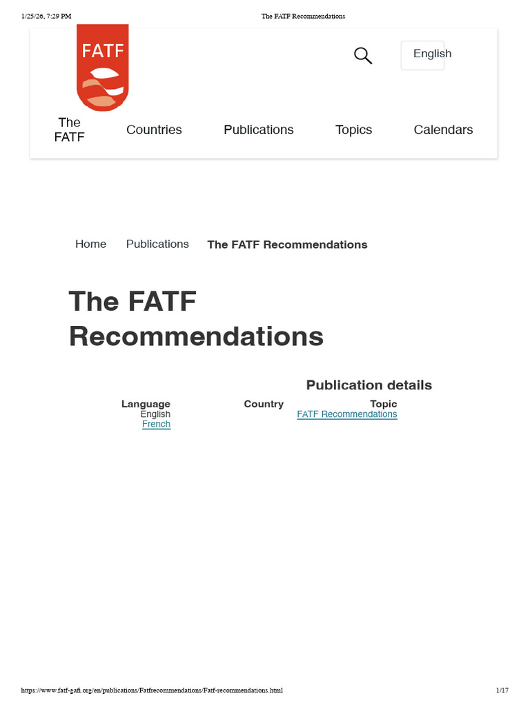 FATF Recommendations for AML/CFT Compliance | PDF