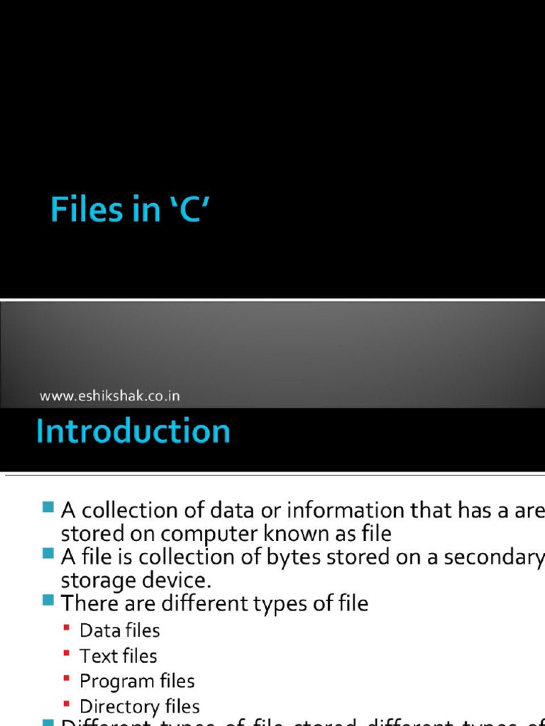 Files in C | PDF