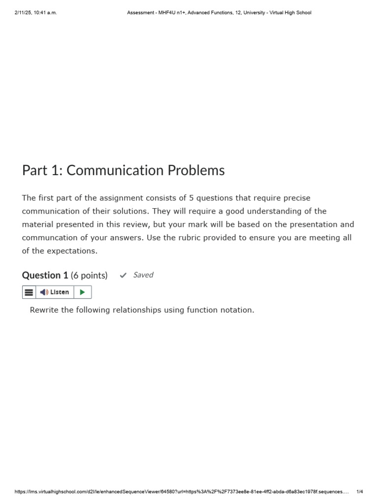Advanced Functions Assignment Guide | PDF | Function (Mathematics ...