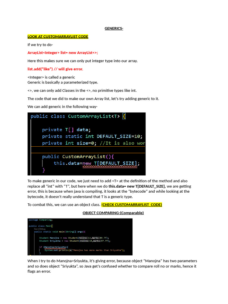 Generics, Comparable, Lambda Function | PDF | Software Engineering ...