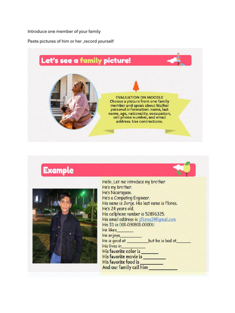 Introduce One Member of Your Family (1) | PDF