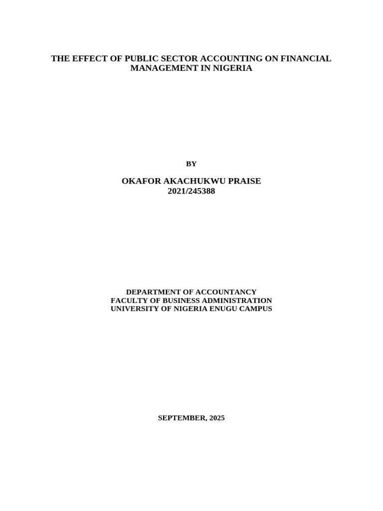 Public Sector Accounting's Impact in Nigeria | PDF | Methodology ...