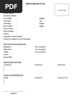 Simple Biodata Format