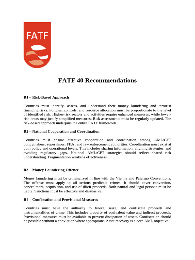 FATF 40 Recommendations | PDF | Regulatory Compliance | Justice