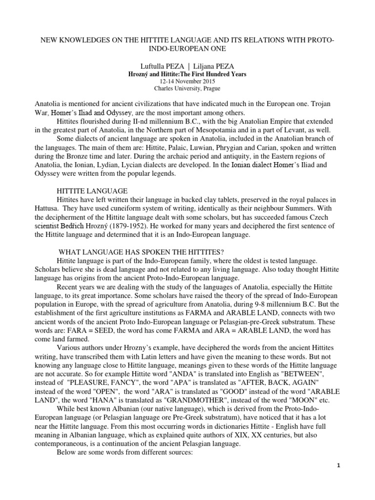 New Knowledges on the Hittite Language (1) | PDF | Ancient Near East ...