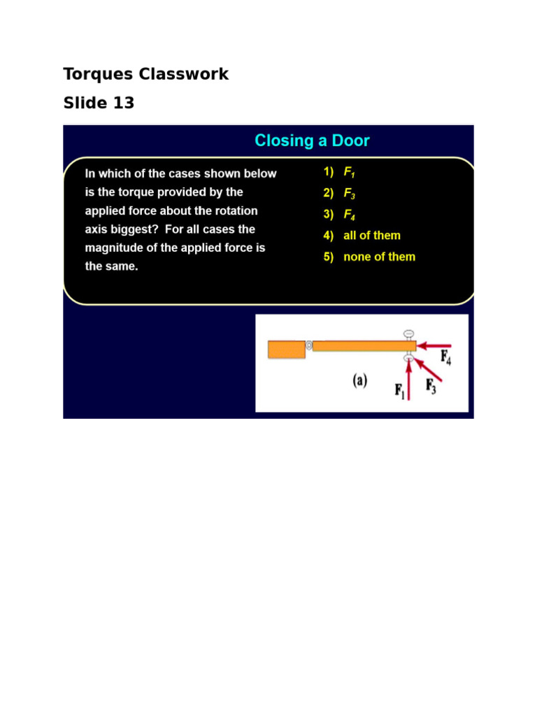 Torque Classwork Slides Overview | PDF