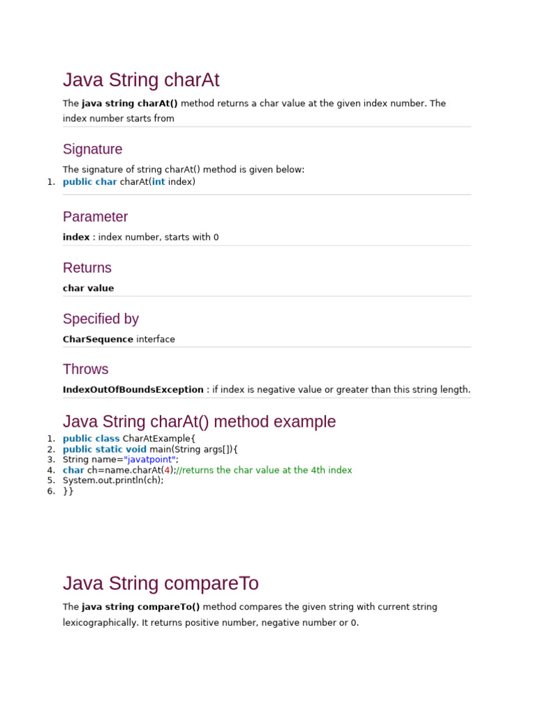 Java String Methods Explained | PDF | String (Computer Science ...