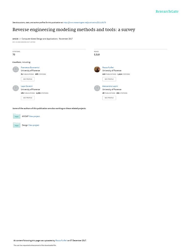 Reverse Engineering Modeling Survey | PDF | Image Segmentation ...