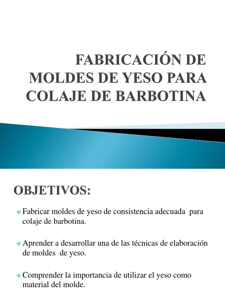 Fabricacin De Moldes De Yeso Para Colaje De Pdf Yeso Herramientas