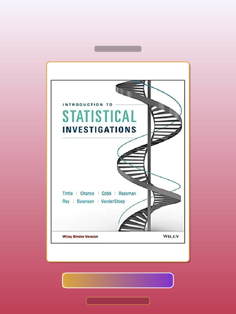 Introduction to Statistical Investigations by Nathan Tintle E-book ...