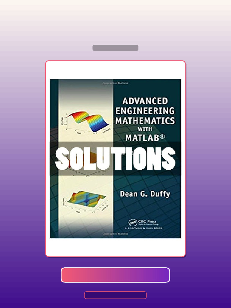 Advanced Engineering Mathematics With MATLAB 3 Ed Duffy E-book Testbank ...