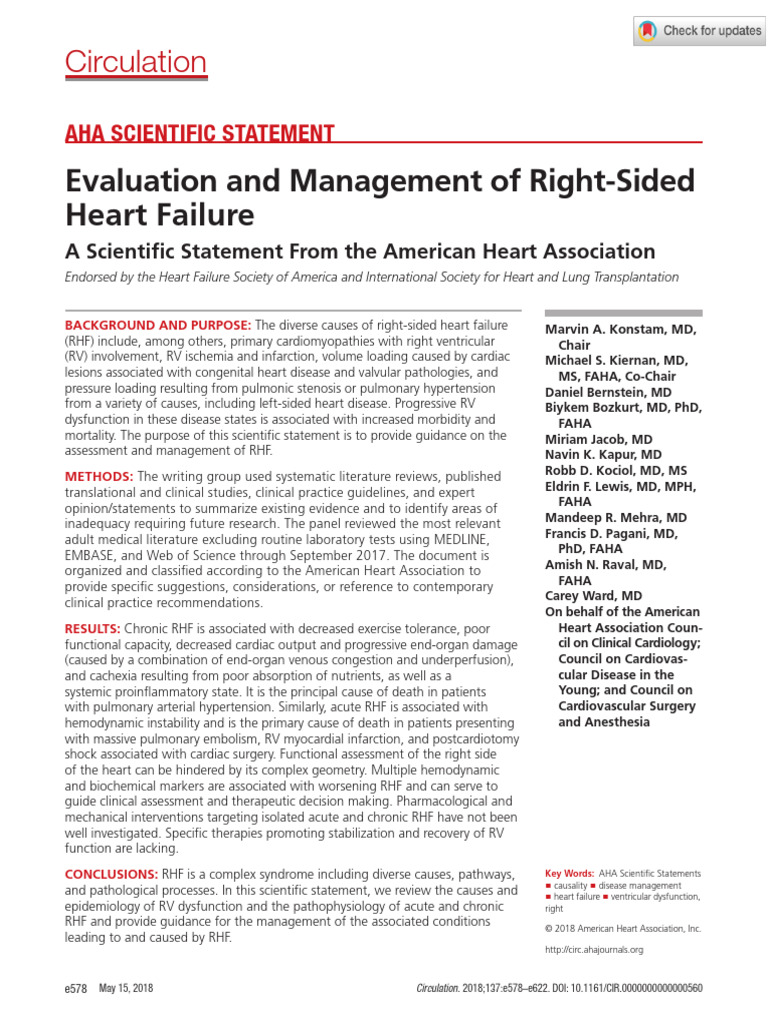 Right-Sided Heart Failure Management Guide | PDF | Ventricle (Heart ...