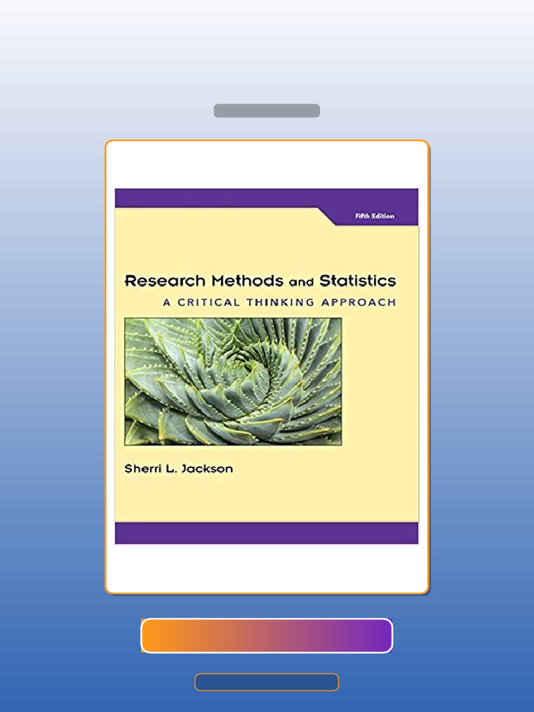 Research Methods and Statistics a Critical Thinking Approach 5th ...