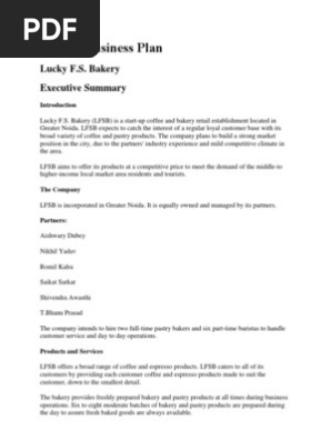 Bakery Business Plan