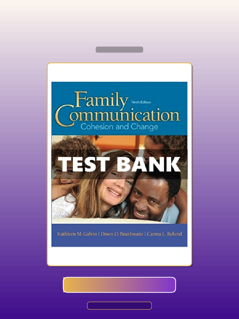 Family Communication Cohesion and Change 9th Edition Galvin E-book ...