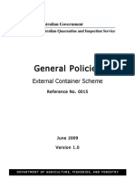 General Policies: External Container Scheme